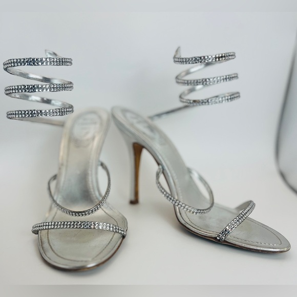 Rene Caovilla Silver crystal sandals Stiletto - Picture 1 of 16
